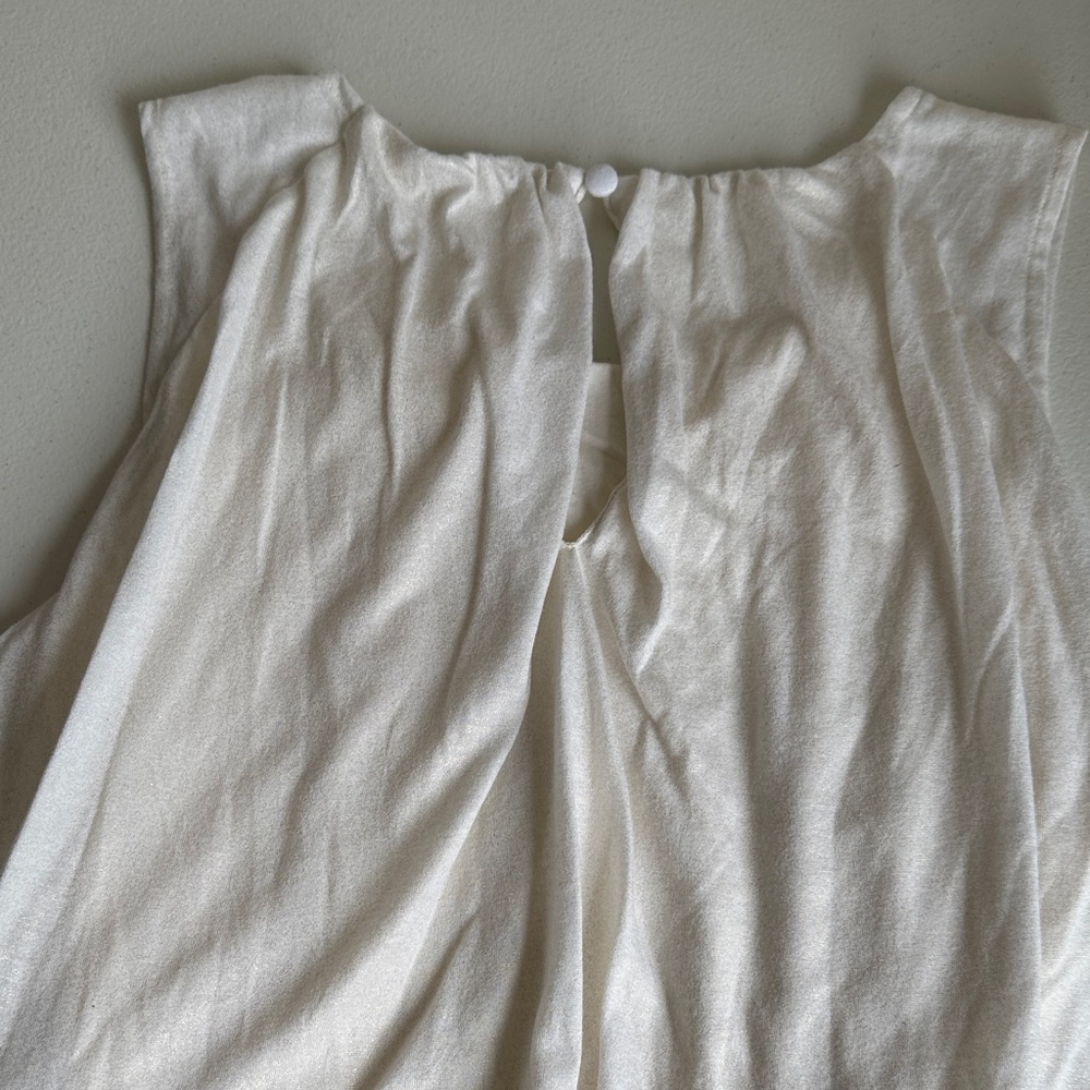 Anthropologie Cream Sleeveless Blouse - Picture 4 of 4